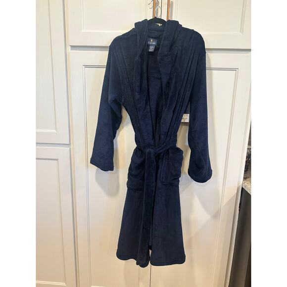 Stafford Men’s OSFM robe NWT plush robe navy casual sleepwear - Picture 5 of 7